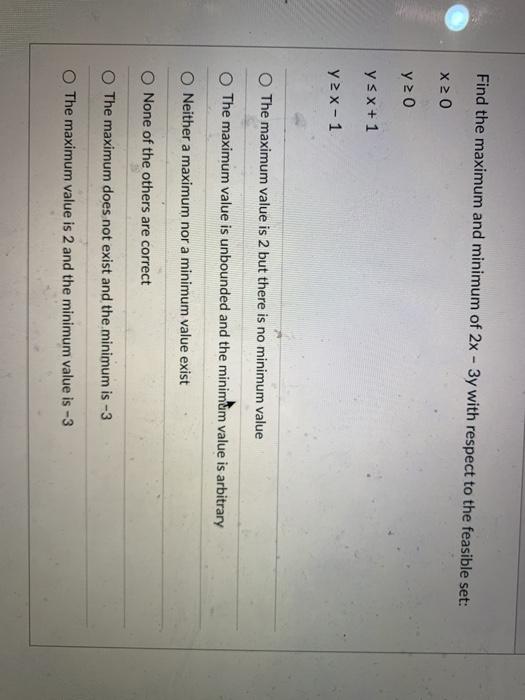 Solved Find the maximum and minimum of 2x - 3y with respect | Chegg.com