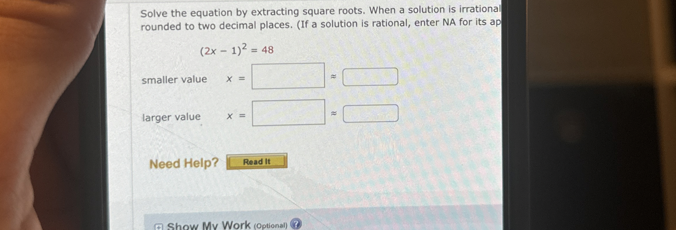 Solved Solve the equation by extracting square roots. When a | Chegg.com