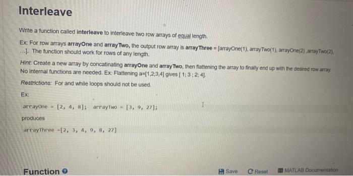 Solved Interleave Write a function called interleave to Chegg