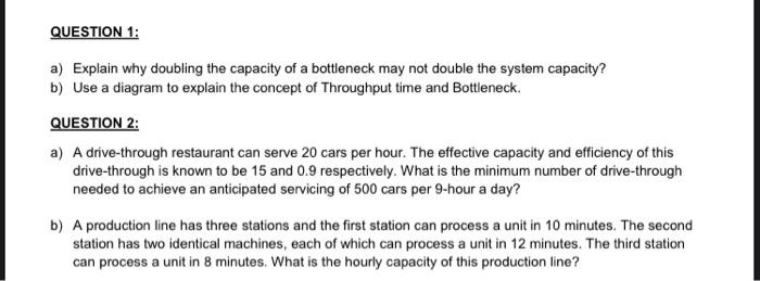 Solved QUESTION 1: a) Explain why doubling the capacity of a | Chegg.com