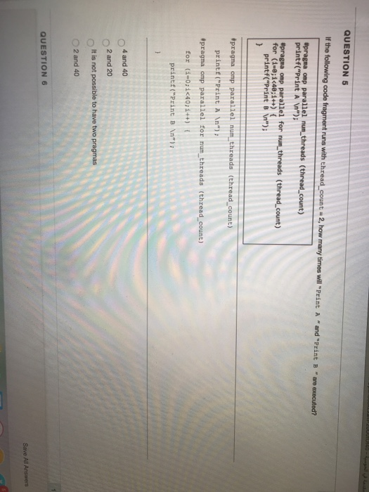 Solved QUESTION 5 If the following code fragment runs with | Chegg.com