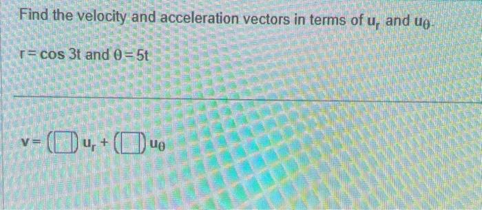 Solved Find the velocity and acceleration vectors in terms | Chegg.com