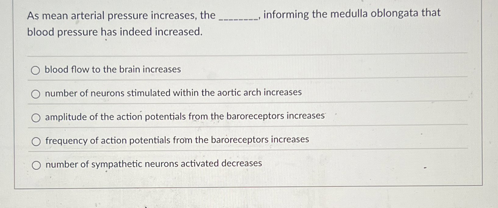 Solved As mean arterial pressure increases, the q, | Chegg.com
