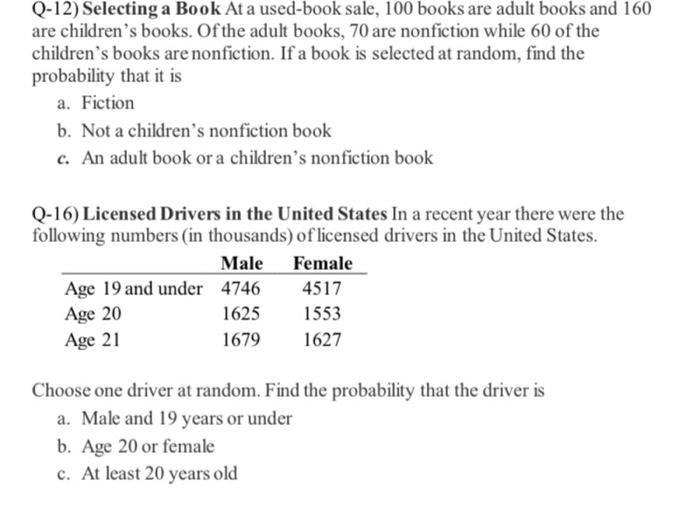 Solved Q12) Selecting a Book At a usedbook sale, 100 books