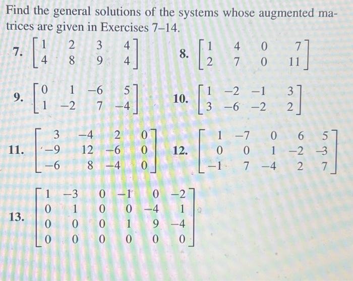 Solved Find the general solutions of the systems whose | Chegg.com