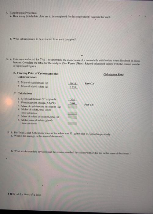 Solved All Experiment 14 Prelaboratory Assignment questions | Chegg.com