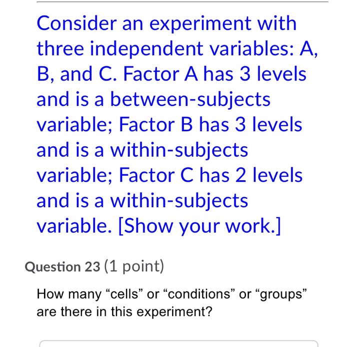 three variables in an experiment