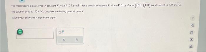 Solved The molal boiling point elevation constant | Chegg.com