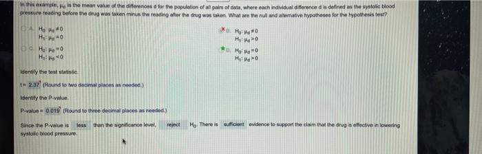 Solved In this example, is the mean value of the differences | Chegg.com