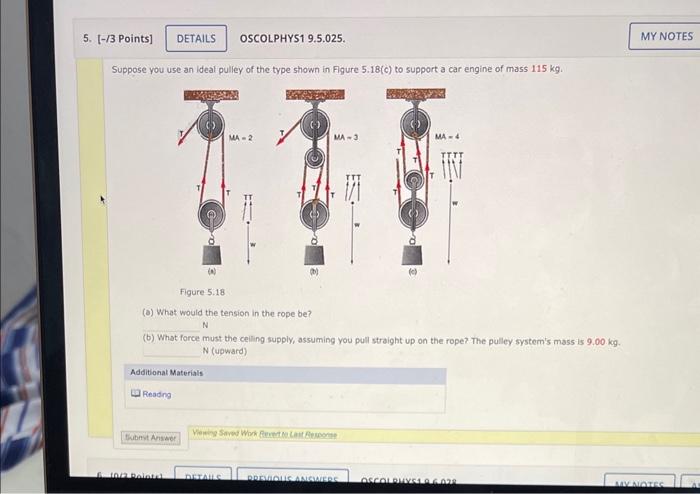 Solved Suppose You Use An Ideal Pulley Of The Type Shown In | Chegg.com