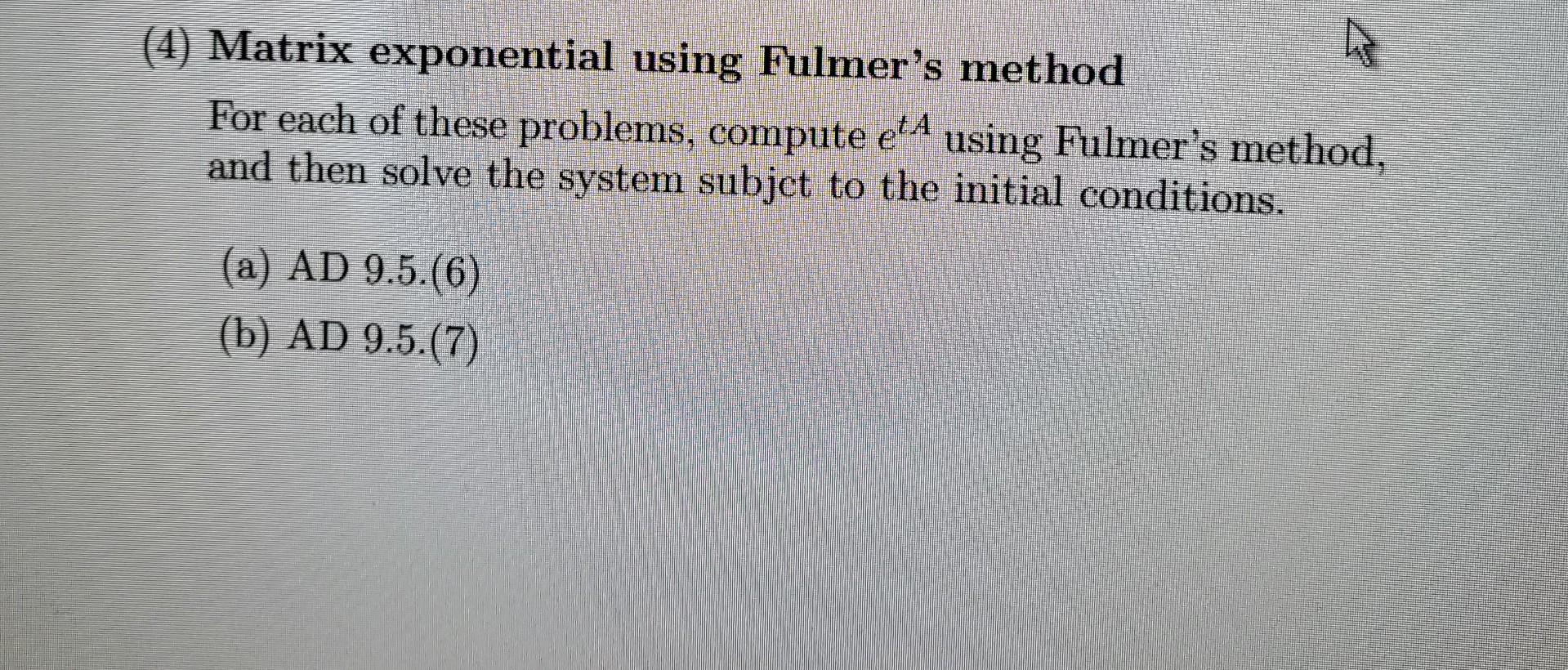 Fulmer Method Formula Solved (4) Matrix exponential using Fulmer's method For each | Chegg.com