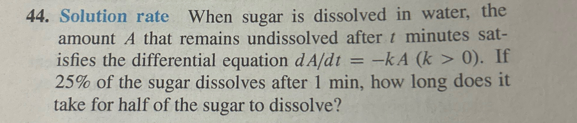 Solved Solution rate When sugar is dissolved in water, the | Chegg.com