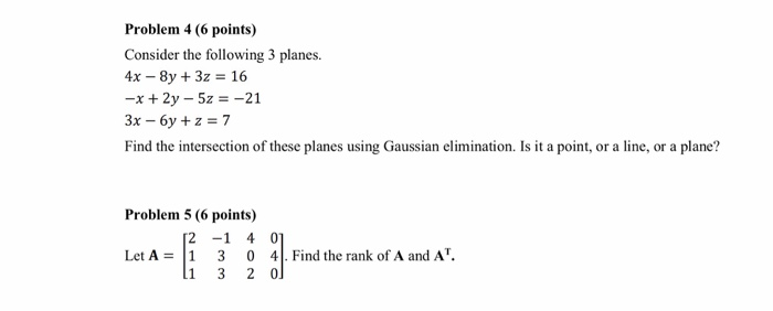 Solved Problem 4 (6 points) Consider the following 3 planes. | Chegg.com
