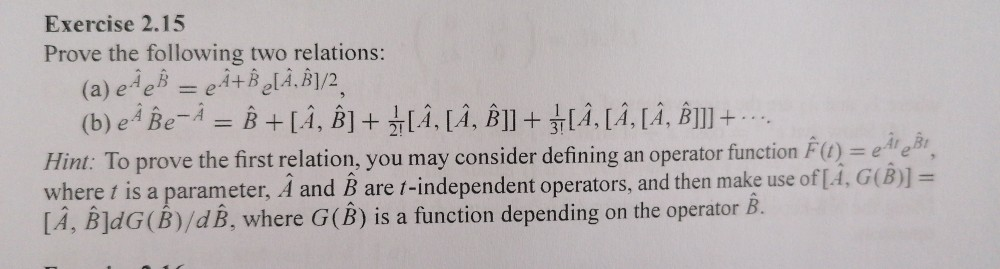 Solved Exercise 2 15 Prove The Following Two Relations Chegg Com