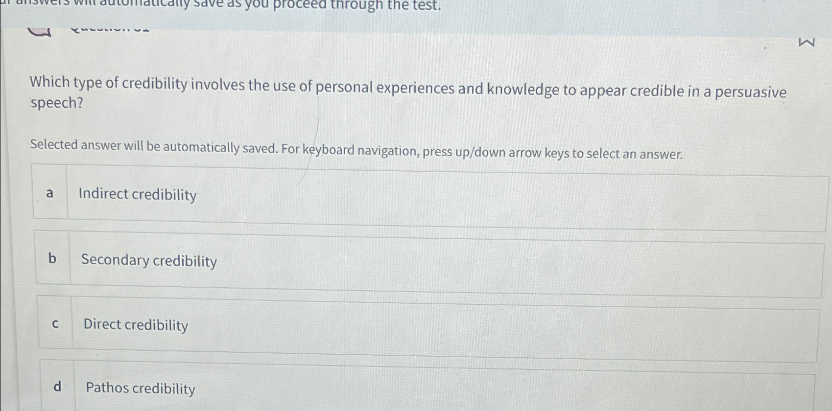 Solved Which type of credibility involves the use of | Chegg.com