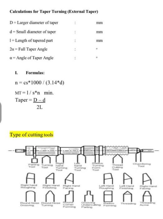 Solved OBJECTIVES 1. To perform the operations in Lathe