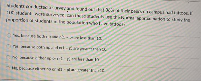 Solved Students conducted a survey and found out that 36% of | Chegg.com