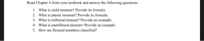 Solved Read Chapter 6 from your textbook and answer the | Chegg.com
