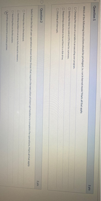 Solved Question 1 2 pts Which of the following instructions | Chegg.com