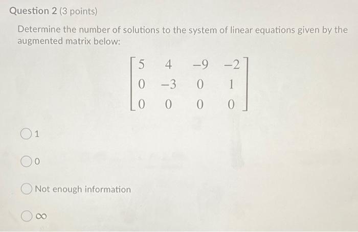 Solved Question 3 3 Points The Span Of The Columns Of A 3