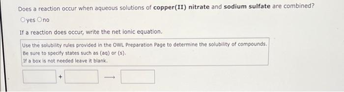 Solved Does a reaction occur when aqueous solutions of | Chegg.com