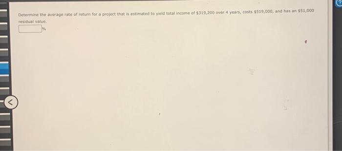 Solved Determine the average rate of return for a project | Chegg.com