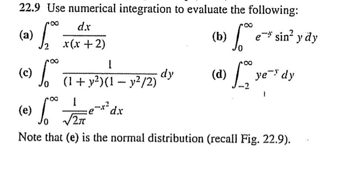 Solved 22.9 Use numerical integration to evaluate the | Chegg.com