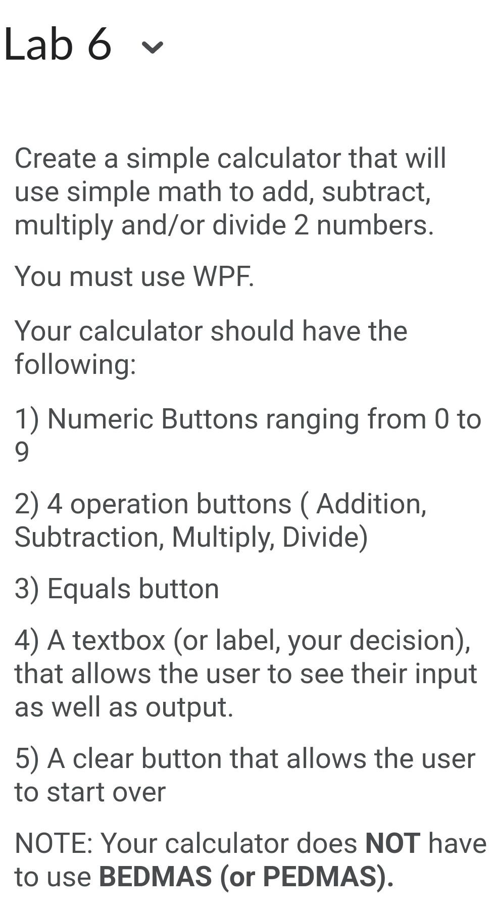 Simple Math Utility Solved Create a simple calculator that will use simple math | Chegg.com