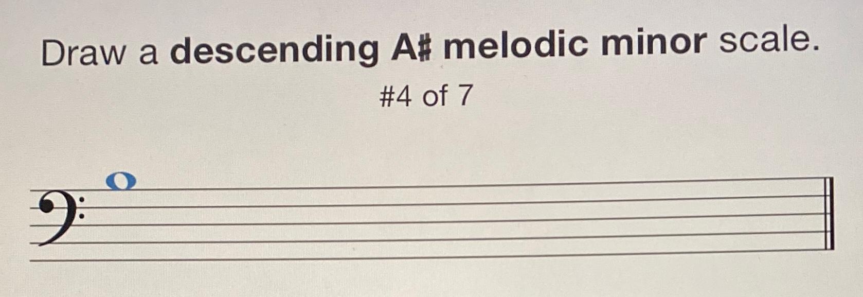 Solved Draw a descending A# melodic minor scale.#4 ﻿of 7 | Chegg.com