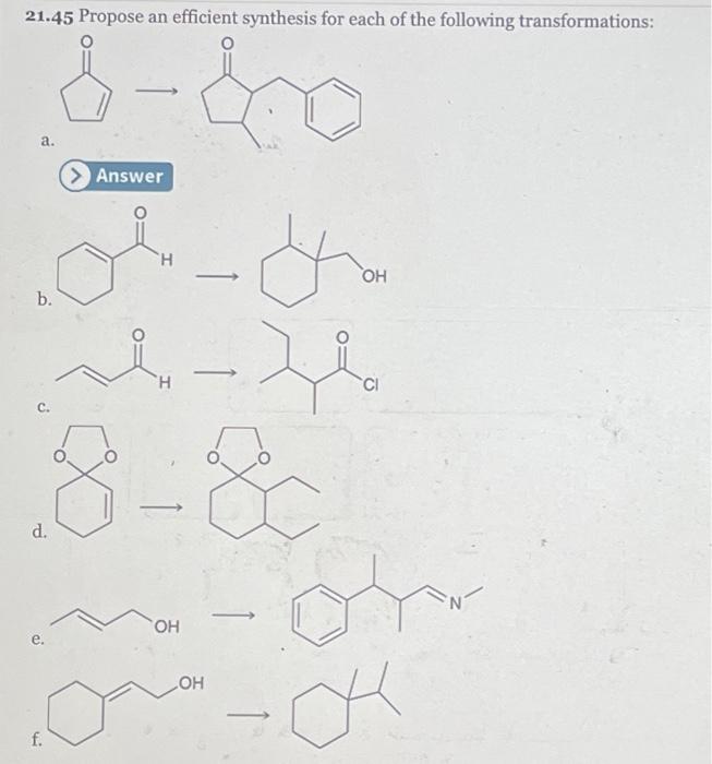 Solved 21.45 Propose an efficient synthesis for each of the | Chegg.com
