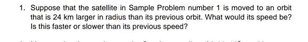 Solved 1. Suppose that the satellite in Sample Problem | Chegg.com
