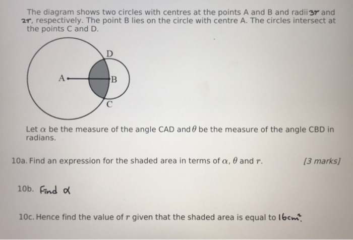 Solved The Diagram Shows Two Circles With Centres At The | Chegg.com