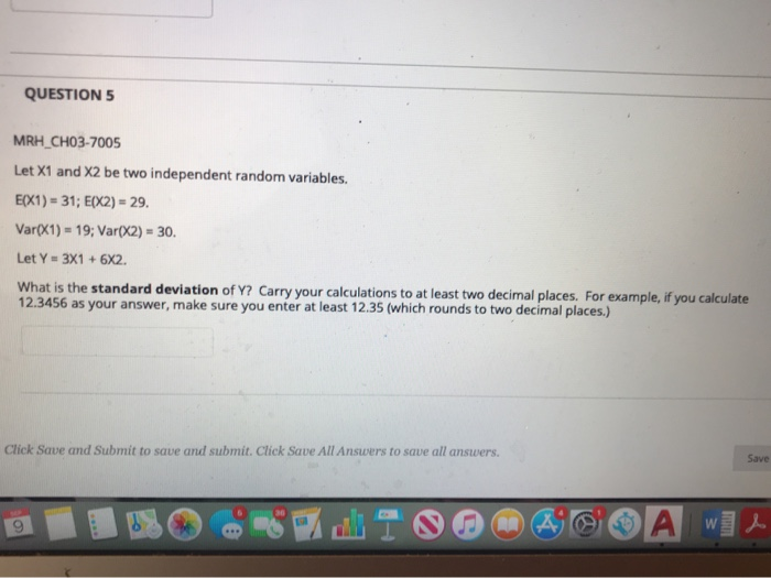 Solved QUESTION 5 MRH_CH03-7005 Let X1 and X2 be two | Chegg.com