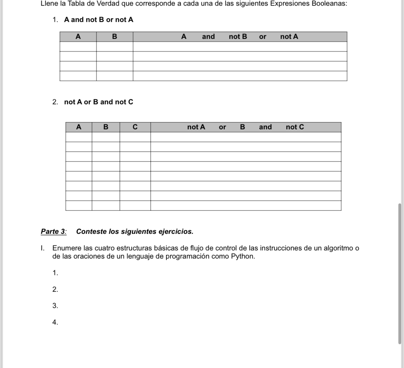 Llene la Tabla de Verdad que corresponde a cada una | Chegg.com