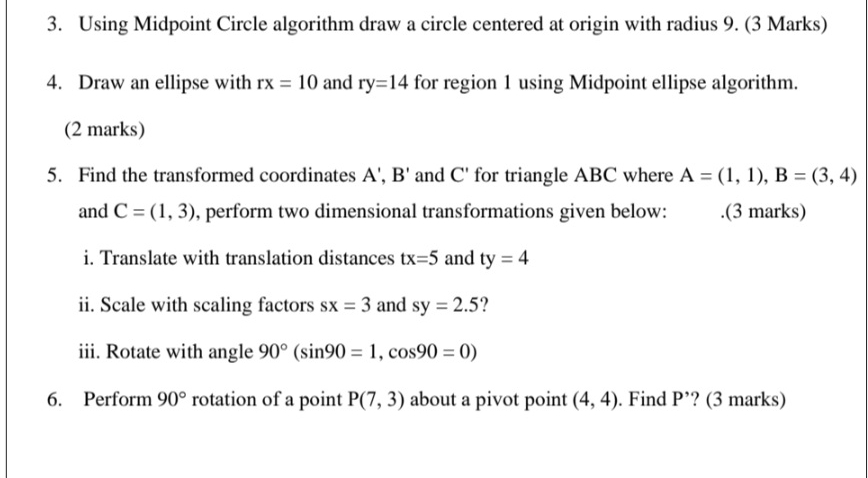 Solved Using Midpoint Circle algorithm draw a circle | Chegg.com