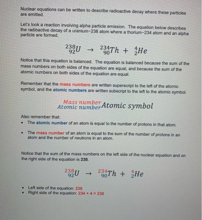 Solved RADIOACTIVE DECAY ENTER YOUR ANSWERS AND INFORMATION