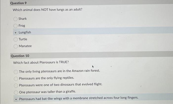 Solved Which animal does NOT have lungs as an adult? Shark | Chegg.com