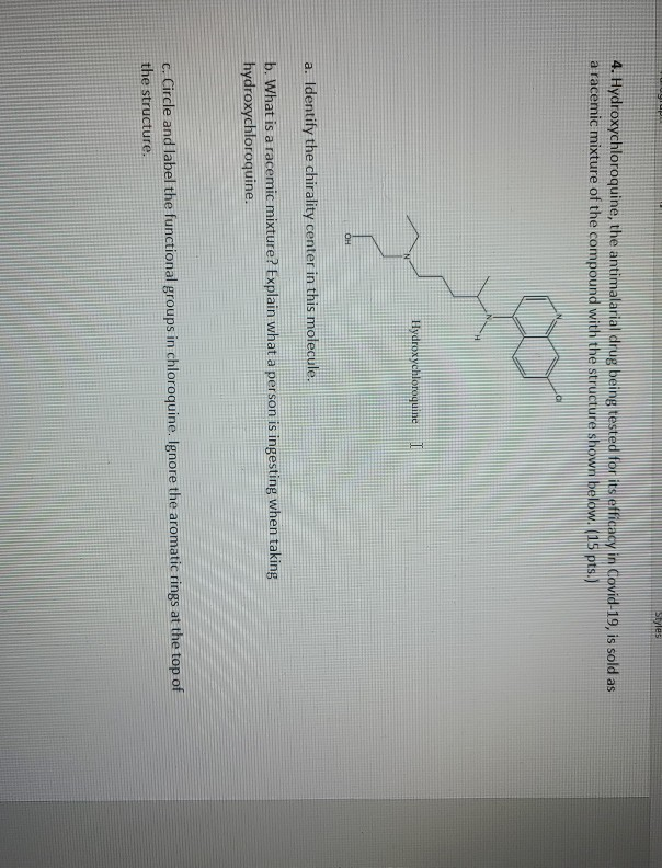Solved Styles 4 Hydroxychloroquine The Antimalarial Dru