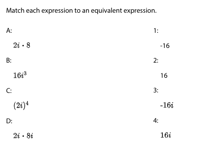 Solved Match each expression to an equivalent expression.A:1 | Chegg.com