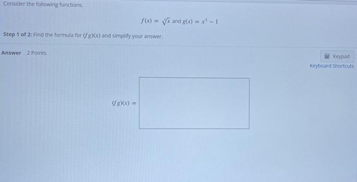 Solved Consider The Following Functions. F(x)=3x And | Chegg.com