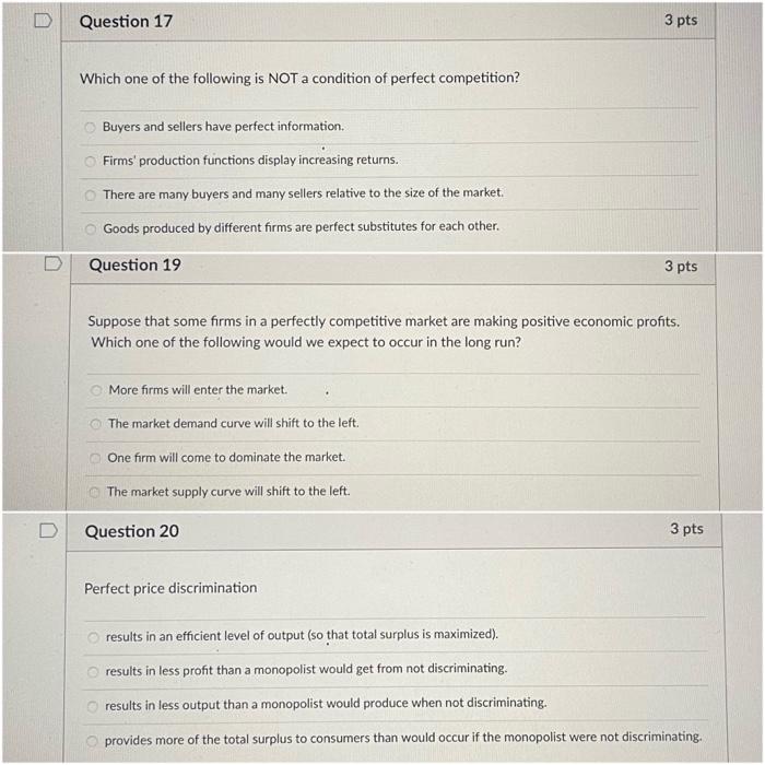 Solved Question 17 3 pts Which one of the following is NOT a | Chegg.com