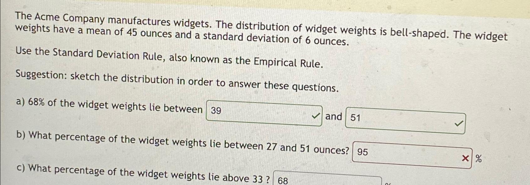 Solved The Acme Company Manufactures Widgets. The | Chegg.com