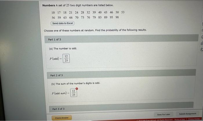 Solved Rolling a Die if a die is rolled one time, find these | Chegg.com