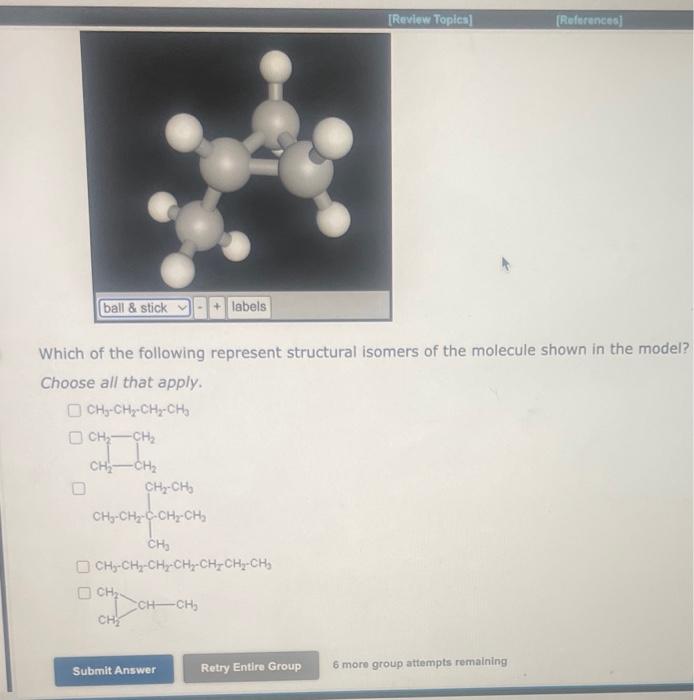 Solved Which Of The Following Represent Structural Isomers | Chegg.com