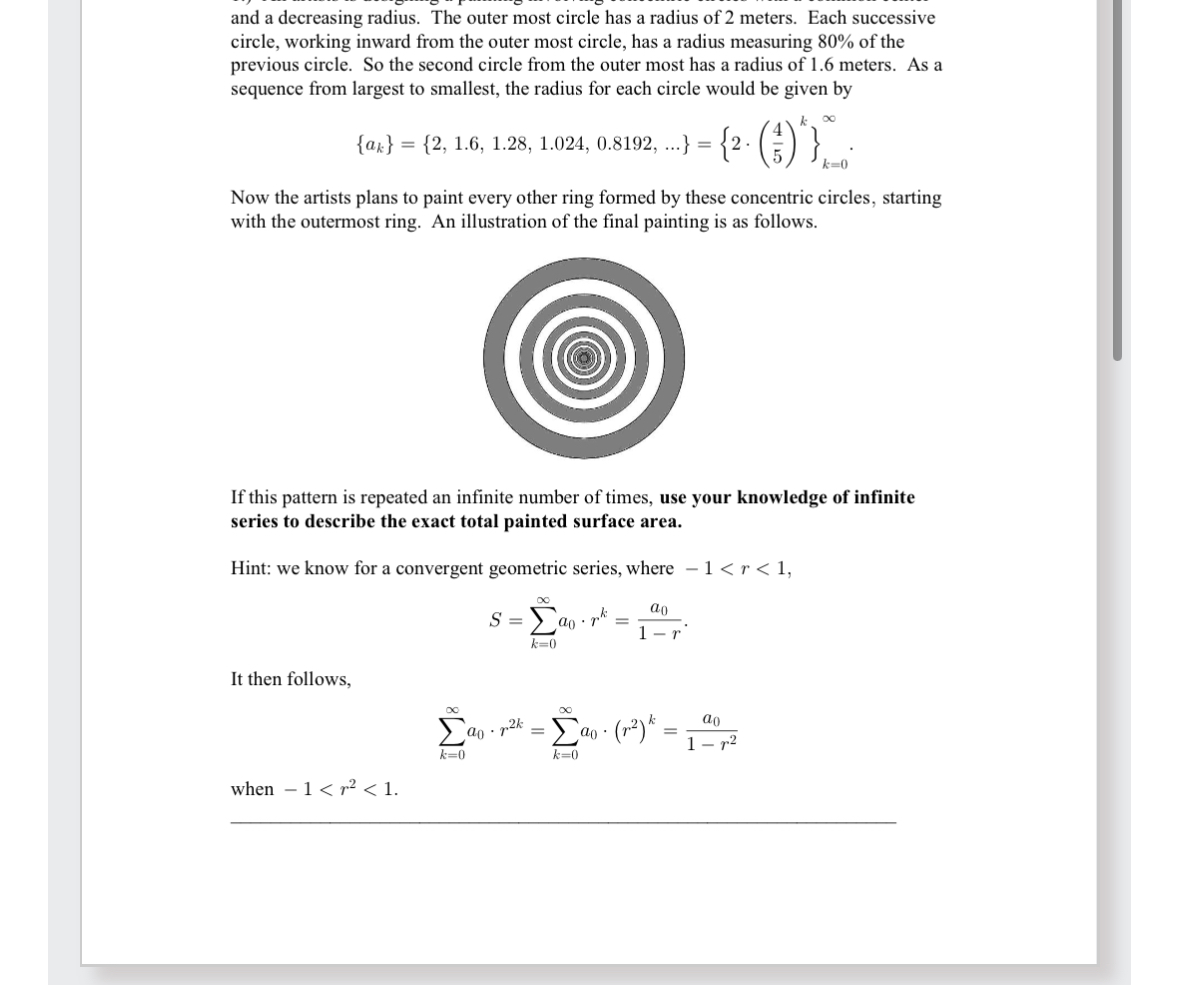 Solved and a decreasing radius. The outer most circle has a | Chegg.com