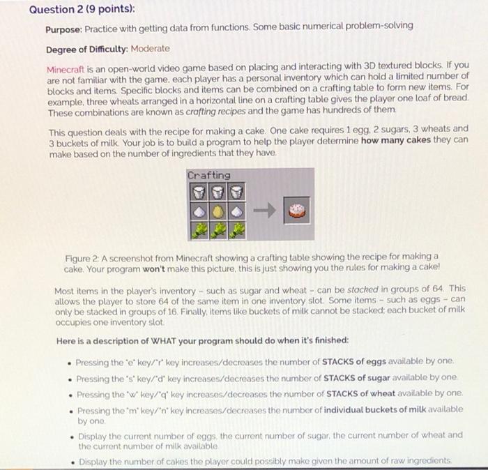 Question 2 9 Points Purpose Practice With Getting Chegg Com