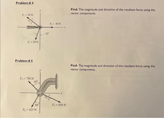 Solved Problem #4 Find: The magnitude and direction of the | Chegg.com