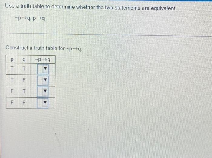 Solved Use a truth table to determine whether the two | Chegg.com