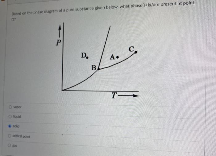 Solved Based on the phase diagram of a pure substance given | Chegg.com