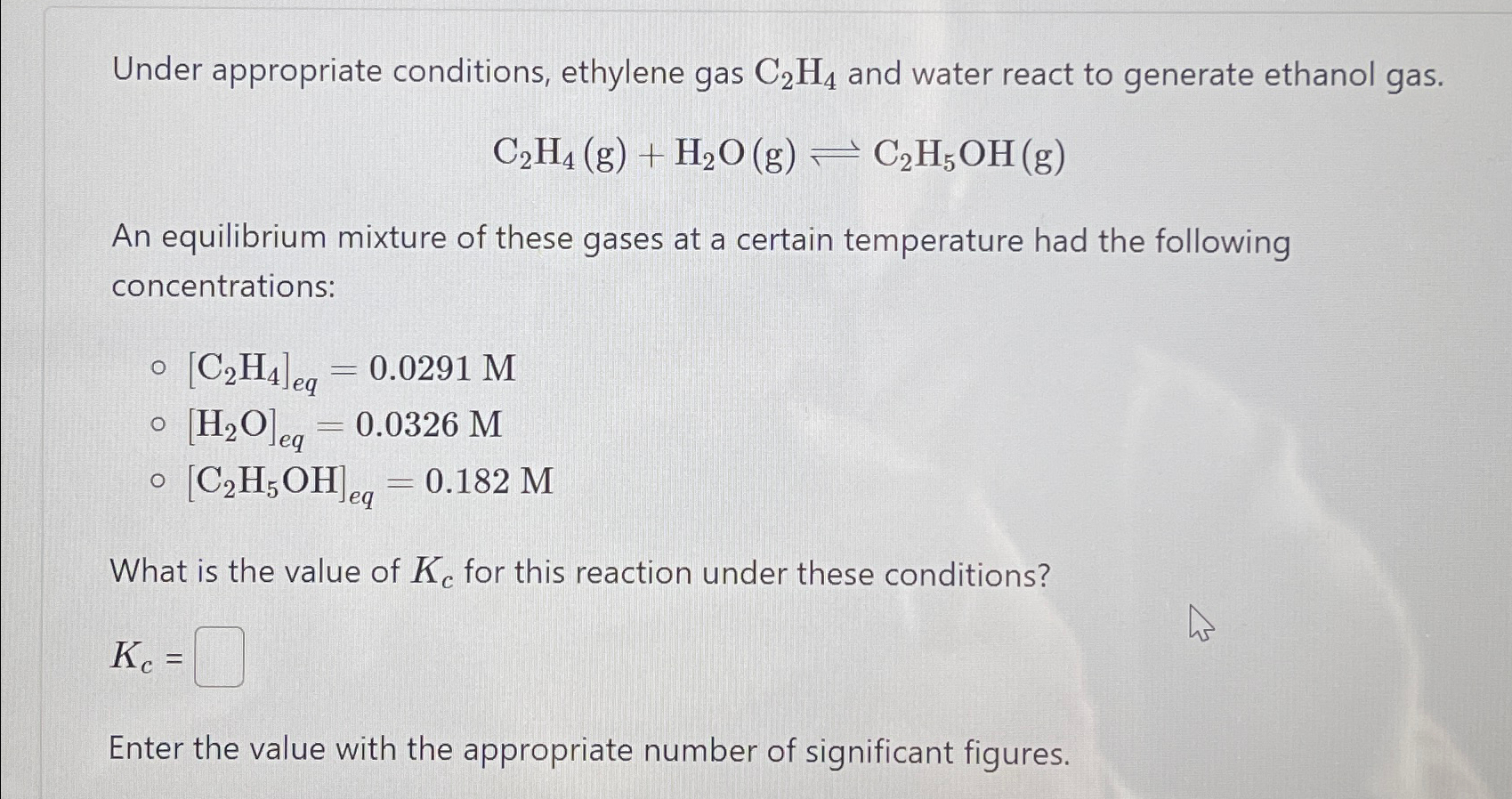 Solved Under appropriate conditions ethylene gas C2H4 and